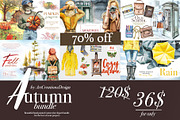 Watercolor Autumn Bundle, an Animal Illustration by ArtCreationsDesign (Thumbnail 1 of 8)