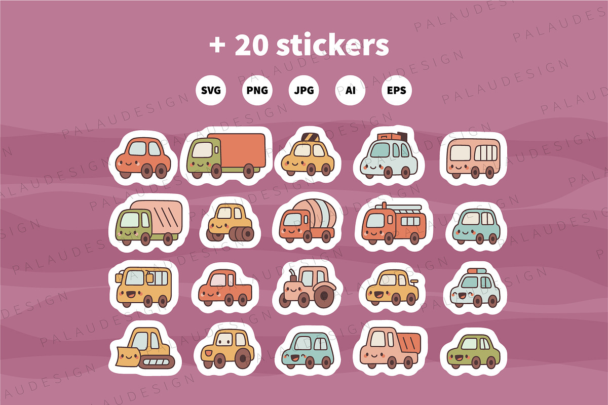 Cute Car Characters, a Transportation Illustration by Palau (Photo 10 of 10)