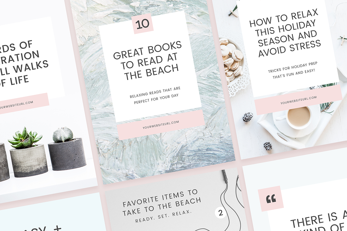 Light Pinterest Templates, a Social Media Template by Kimi Kinsey (Photo 2 of 8)