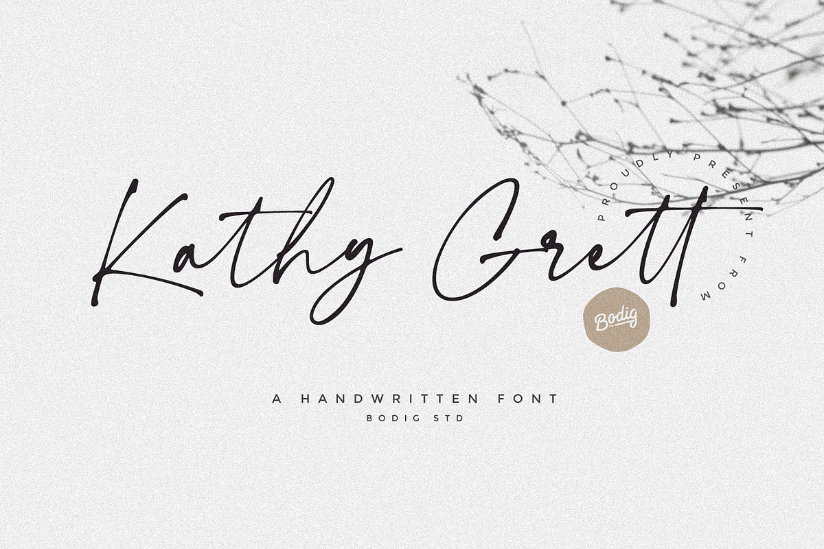 Kathy Grett Font, a Font by BodigStd (Photo 1 of 9)