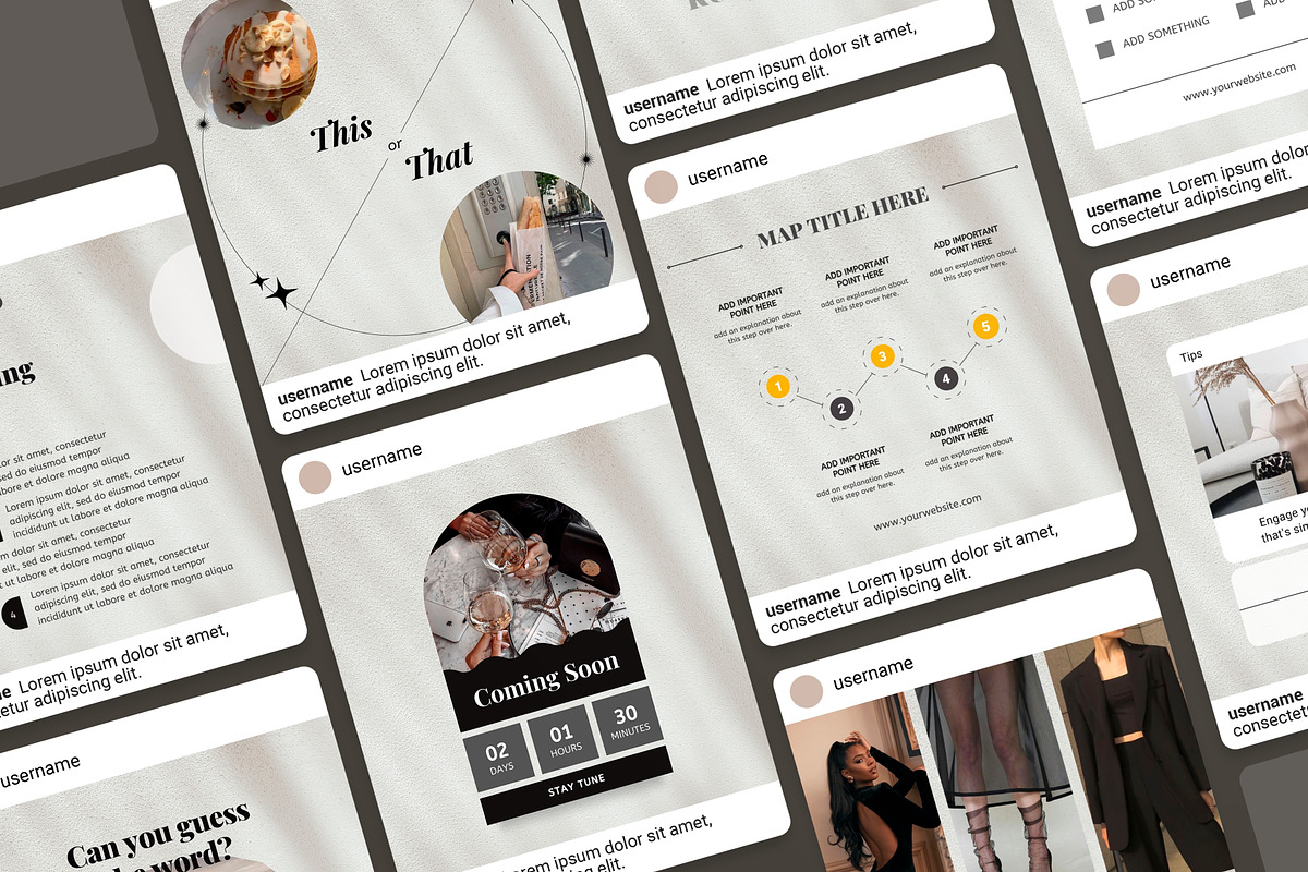 Minimalist Black Instagram Templates, a Social Media Template by DesignbySamVN (Photo 2 of 9)