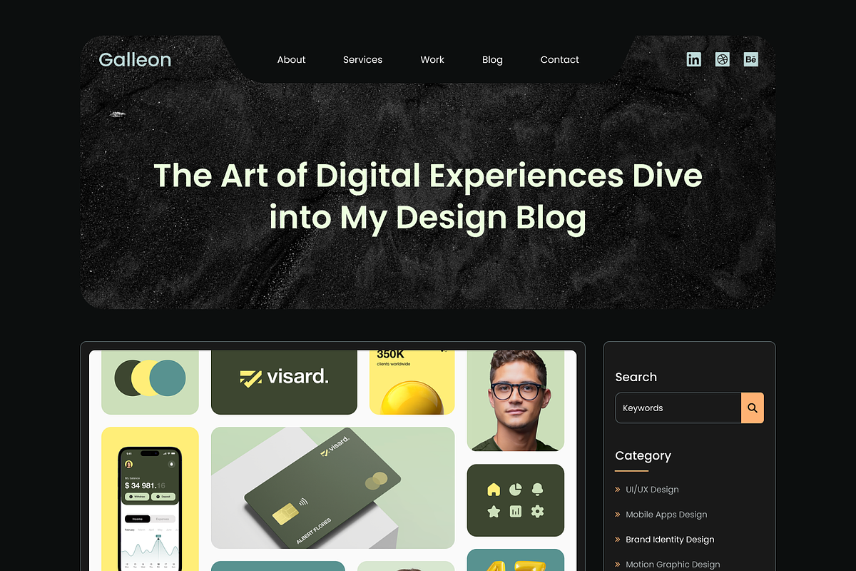 Galleon Personal Portfolio Template, an UI Kit Template by ReformedTech (Photo 7 of 9)