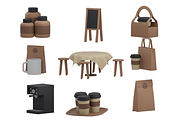 3D Café Props & Barista Assets, an Object 3D Model by Dudukbersama (Thumbnail 2 of 3)
