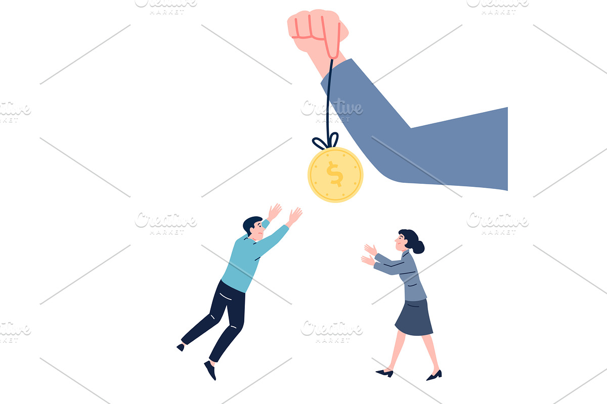 People waiting money. Boss hand, a Person Illustration by LadadikArt