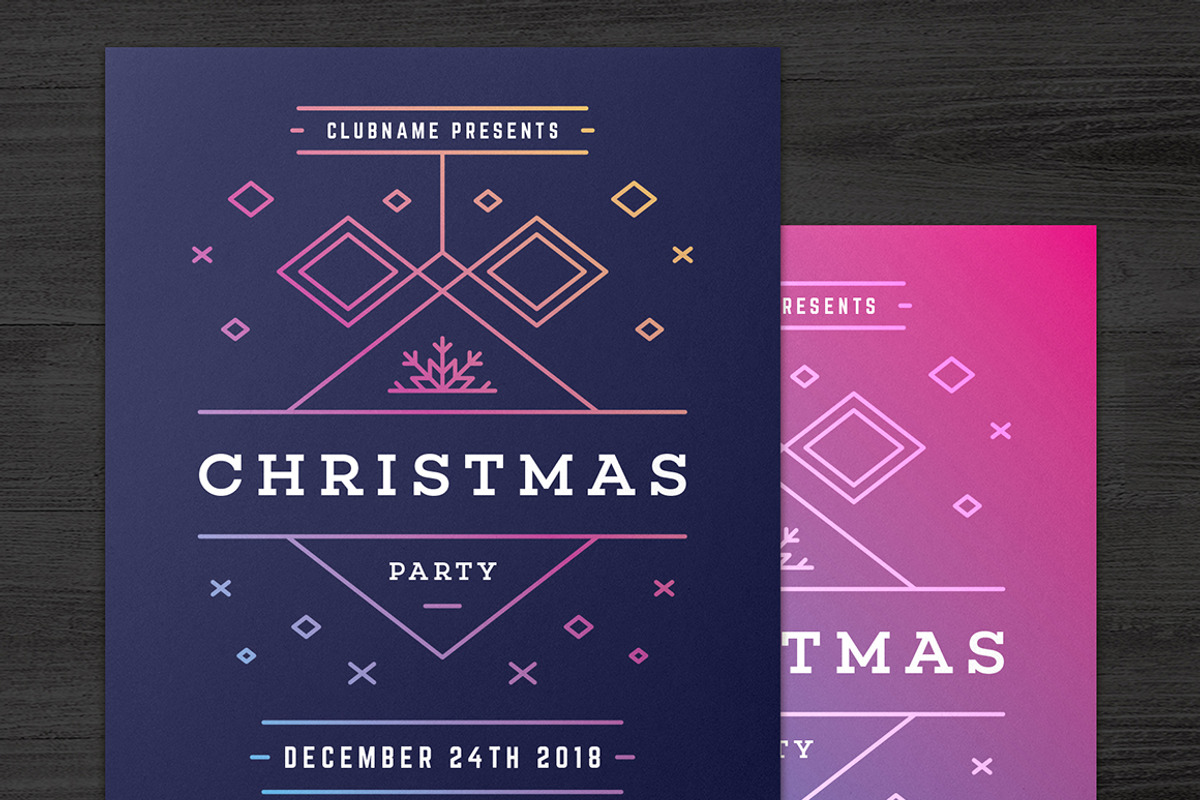 Christmas party invitation flyer, a Flyer Template by Vasya Kobelev (Photo 3 of 4)