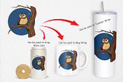 Branch Owl Clipart, a Graphic by Artnoy (Thumbnail 4 of 5)