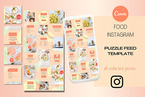 Food Instagram Puzzle Template Canva, a Social Media Template by Deepa Template Studio