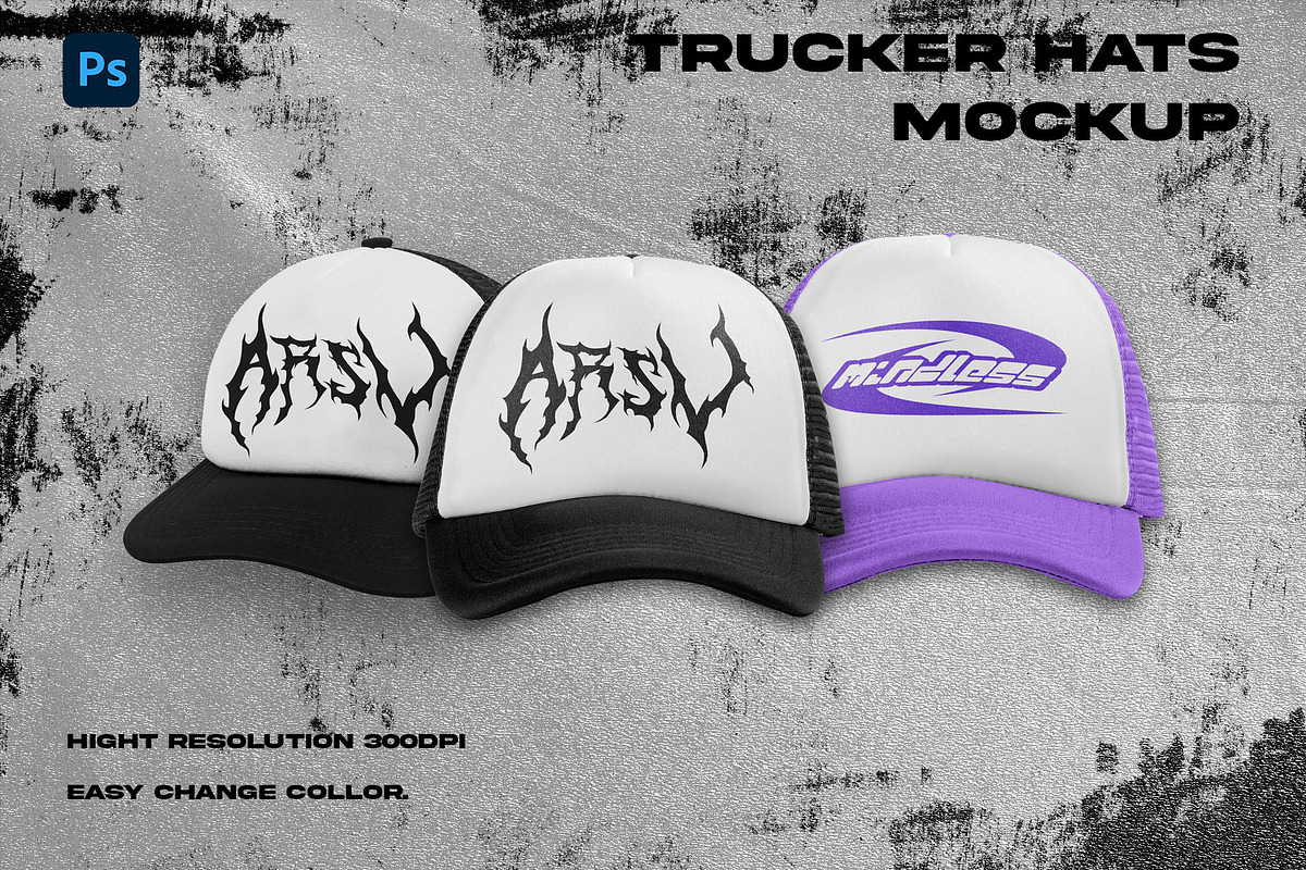 TRUCKER HAT MOCKUP, a Hat Mockup by arseavin project (Photo 1 of 3)