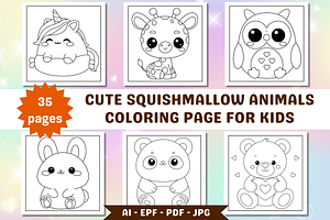 Cute Squishmallow Coloring Page
