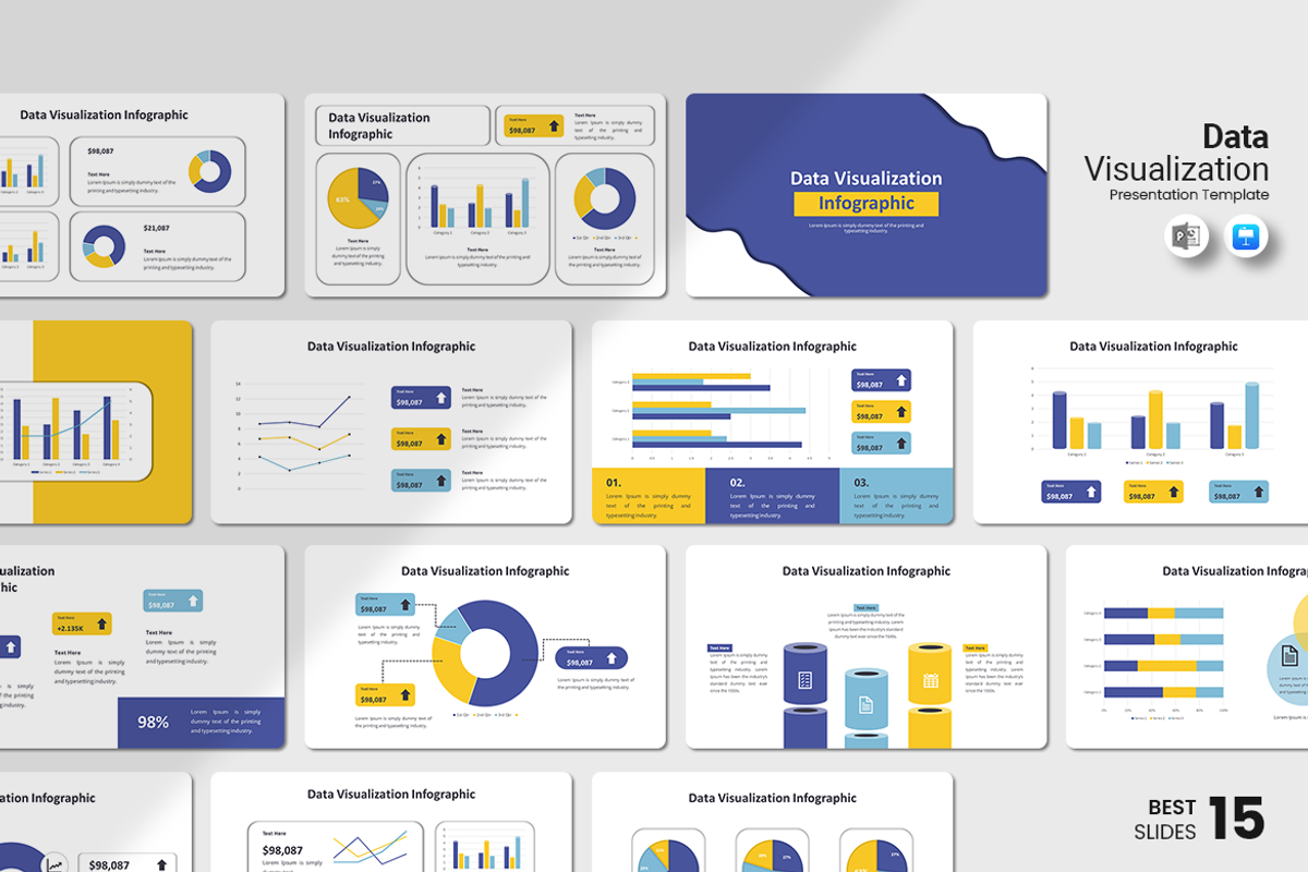 Data Visualization Keynote Template, a Presentation Template by QR Design Studio (Photo 1 of 3)