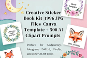 Mega Sticker Book Bundle |Ai Prompts, an Object Illustration by Daffodil Dream Studio (Thumbnail 1 of 5)