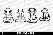 Cute happy friendly cartoon snake, an Animal Illustration by Vectorhight (Thumbnail 3 of 7)