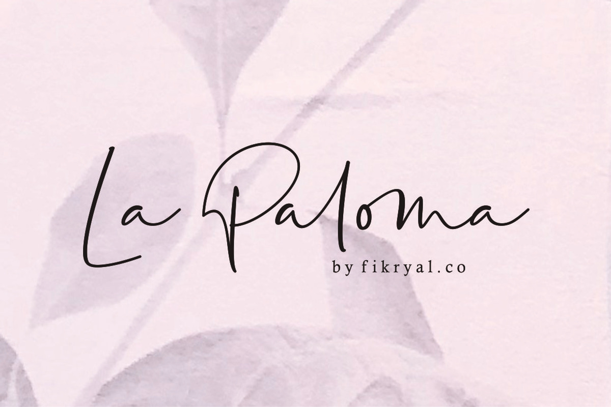La Paloma - Handwritten Font, a Script Font by Fikryal Studio (Photo 1 of 8)