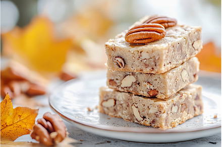 Three layers of maple pecan bars are, a Food & Drink Photo by Lermont51