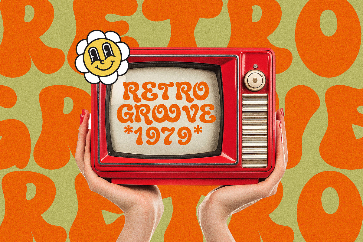 Gediol Paund Groovy Retro Font, a Sans Serif Font by Maulana Creative (Photo 5 of 7)
