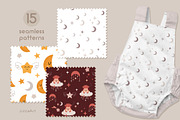 Sweet dreams clipart & patterns, an Animal Illustration by JulzaArt (Thumbnail 6 of 9)
