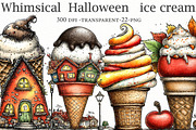 Whimsical Halloween Ice Cream, a Seasonal Illustration by Designworld (Thumbnail 1 of 9)