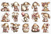 Whimsical Easter Bunny Clipart, an Illustration by Craft Nest (Thumbnail 6 of 11)