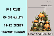 Watercolor Pumpkin Houses Clipart, an Illustration by SVGArt (Thumbnail 4 of 9)