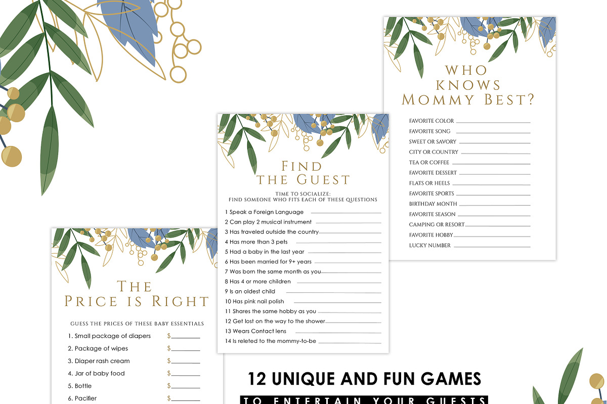 Baby Shower Games, Set Of 12, a Graphic by Wow Designs (Photo 5 of 5)