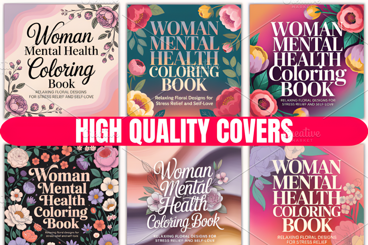 Woman Mental Health Coloring Book, a Decorative Illustration by Design Station (Photo 3 of 4)