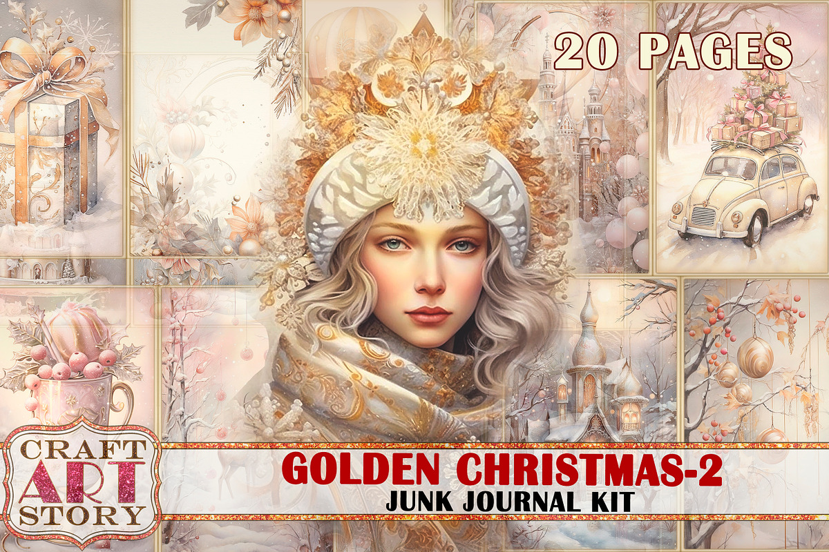 Golden Christmas-2 Junk Journal, an Object Illustration by CraftArtStory (Photo 1 of 6)