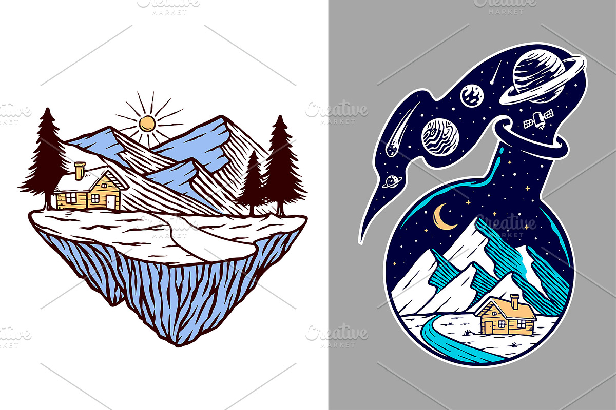 25 in 1 Bundle - Beach & Mountain, a Seasonal Illustration by gunaonedesign (Photo 18 of 21)