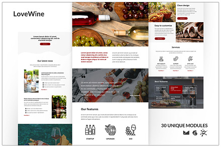 LoveWine Template + Online Builder, an Email Template by TheevsDesign
