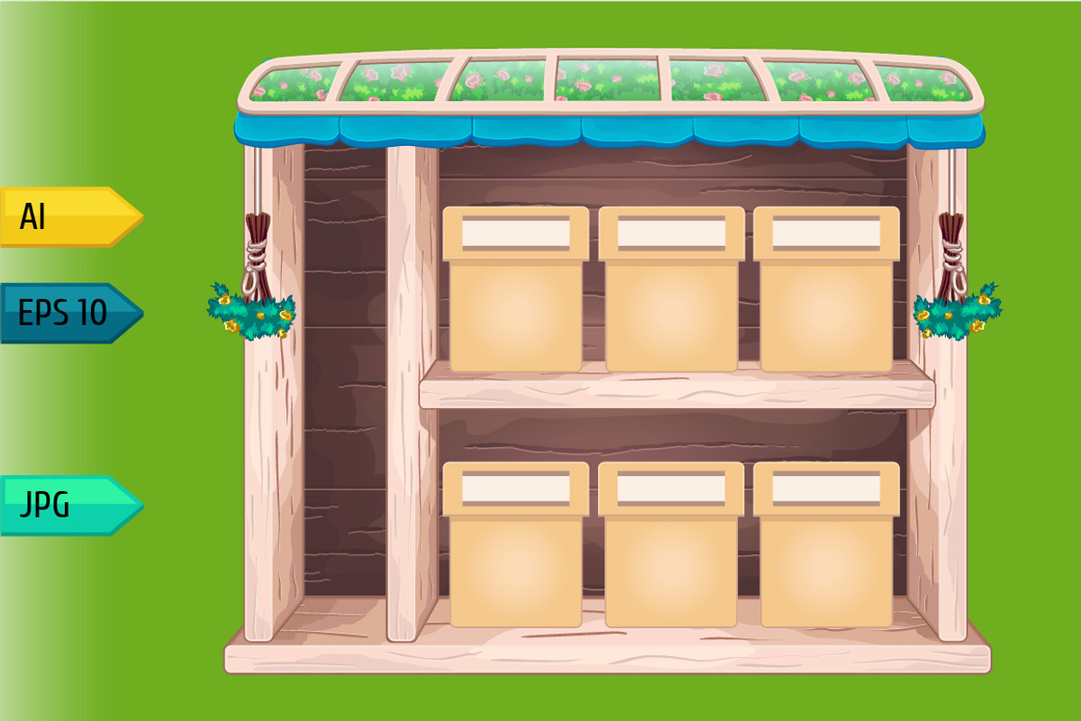 Game wooden store windows set, a Templates & Theme by julia_musdotter (Photo 2 of 21)