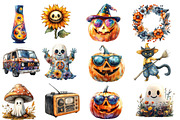 Groovy Retro Halloween Clipart, an Illustration by Designworld (Thumbnail 4 of 5)