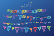 watercolor Mexican papel picado, a Decorative Illustration by monicavera22 (Thumbnail 3 of 5)