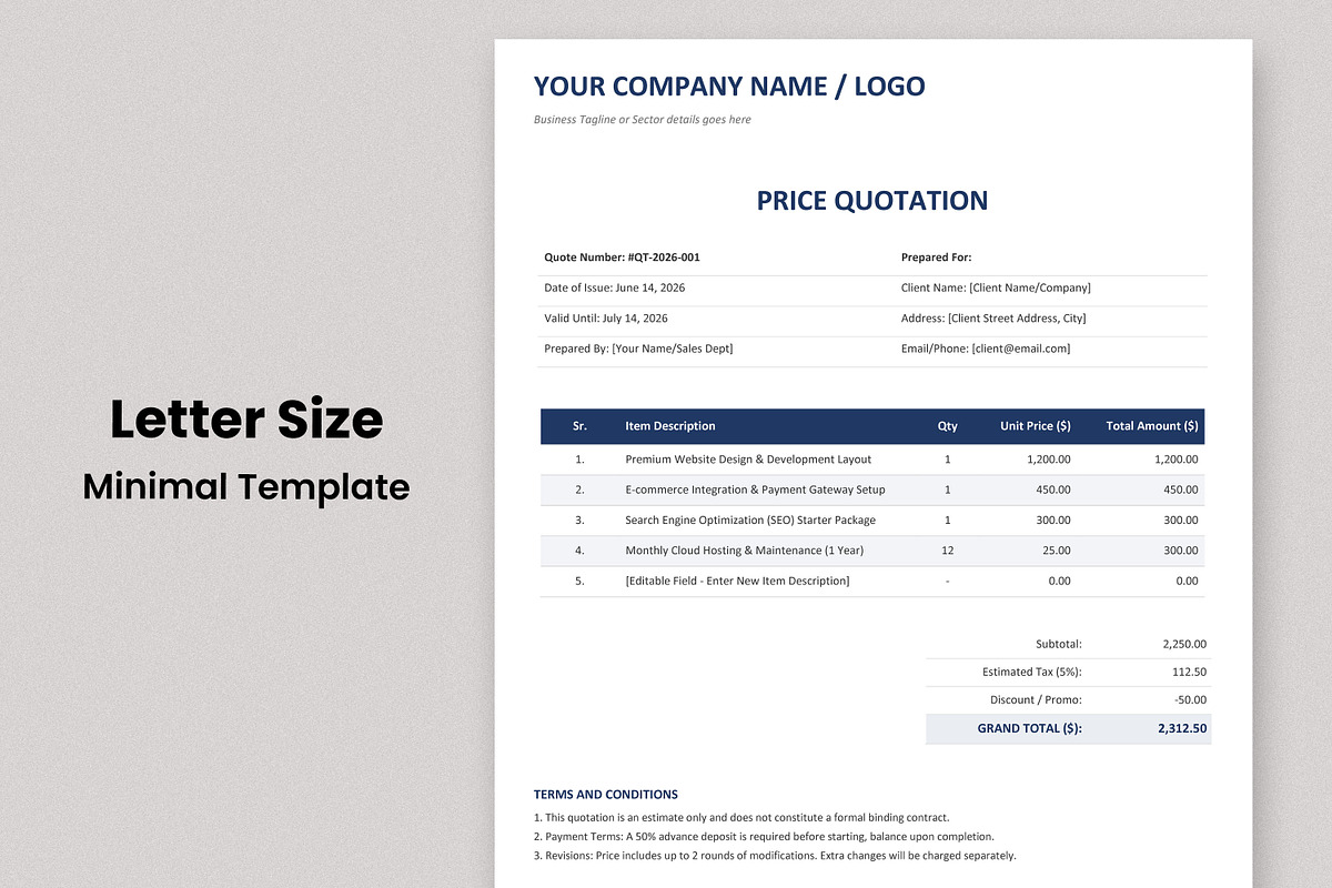 Professional Invoice & Quotation, a Stationery Template by Anjum Ilyas (Photo 2 of 4)