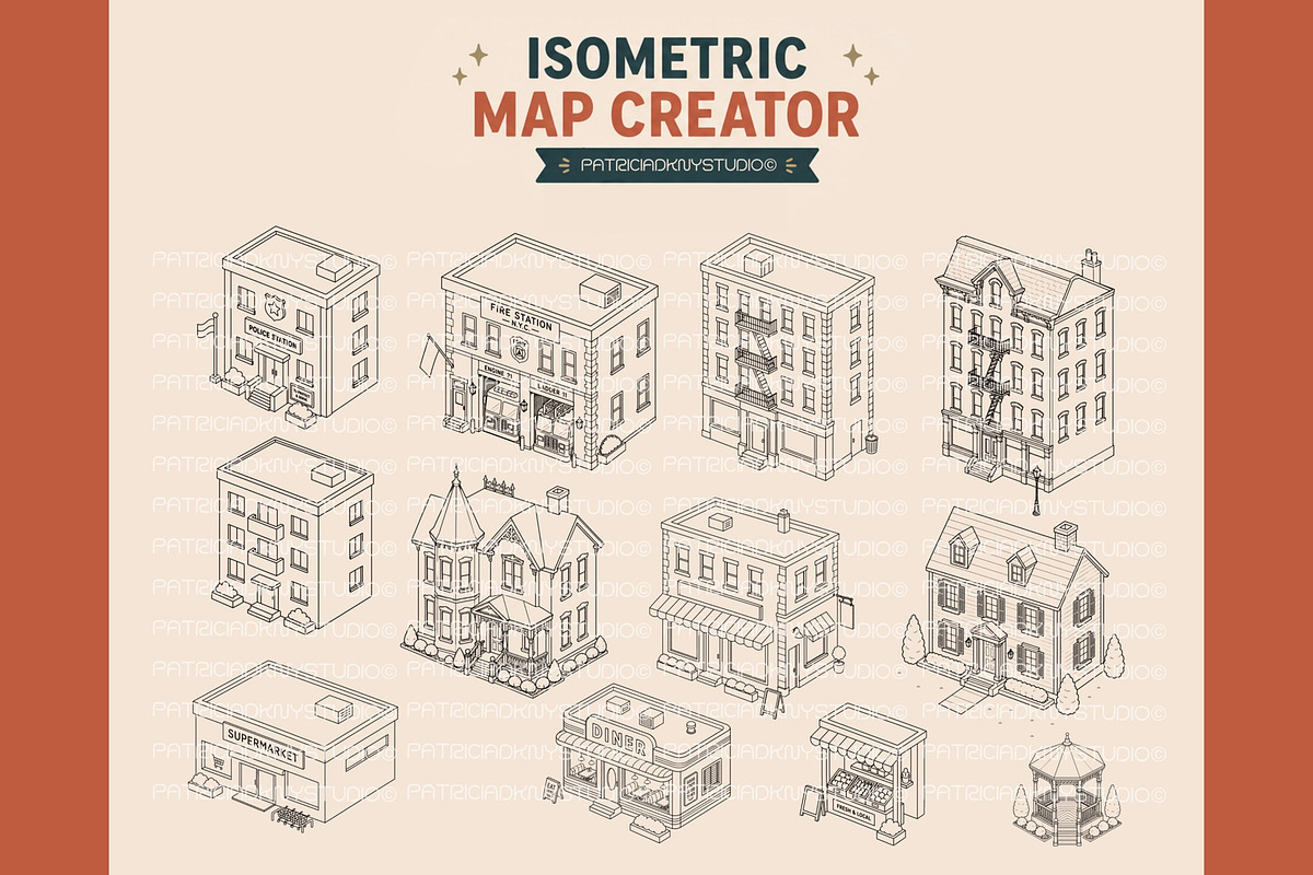 Isometric city creator illustration, an Object Illustration by PDknyStudio (Photo 8 of 9)
