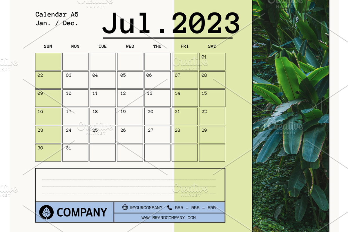 2023 Desk Calendar Layout, a Stationery Template by OneVectorStock (Photo 3 of 15)