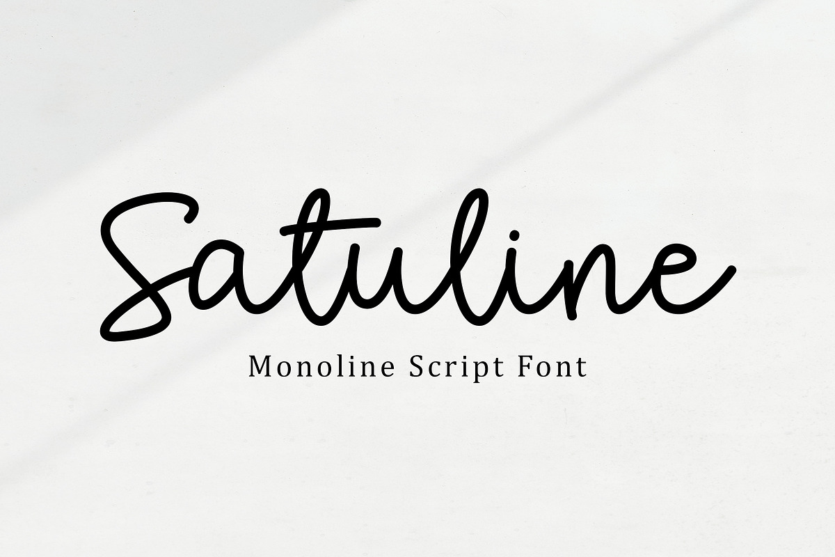 Satuline - Beautiful monoline font, a Script Font by Fontcastle (Photo 1 of 5)