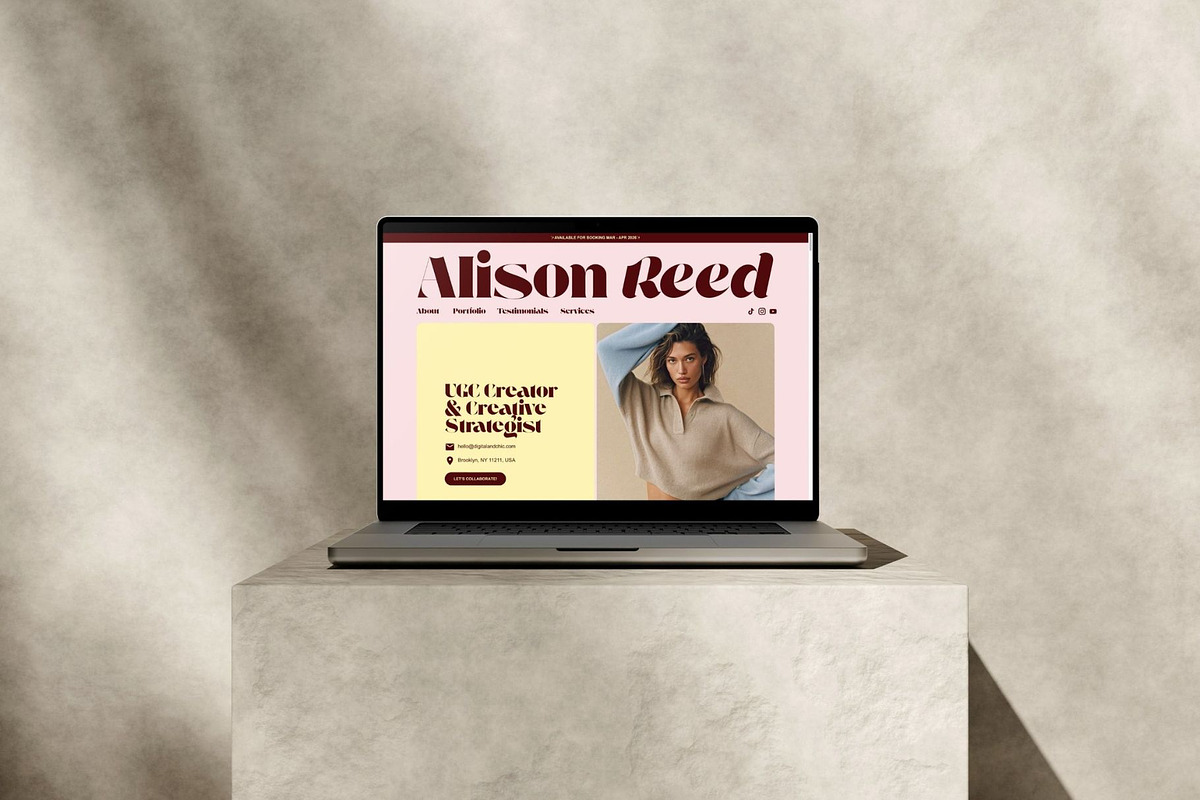 UGC Portfolio Template Canva Website, a Landing Page Template by Digital&Chic (Photo 5 of 7)