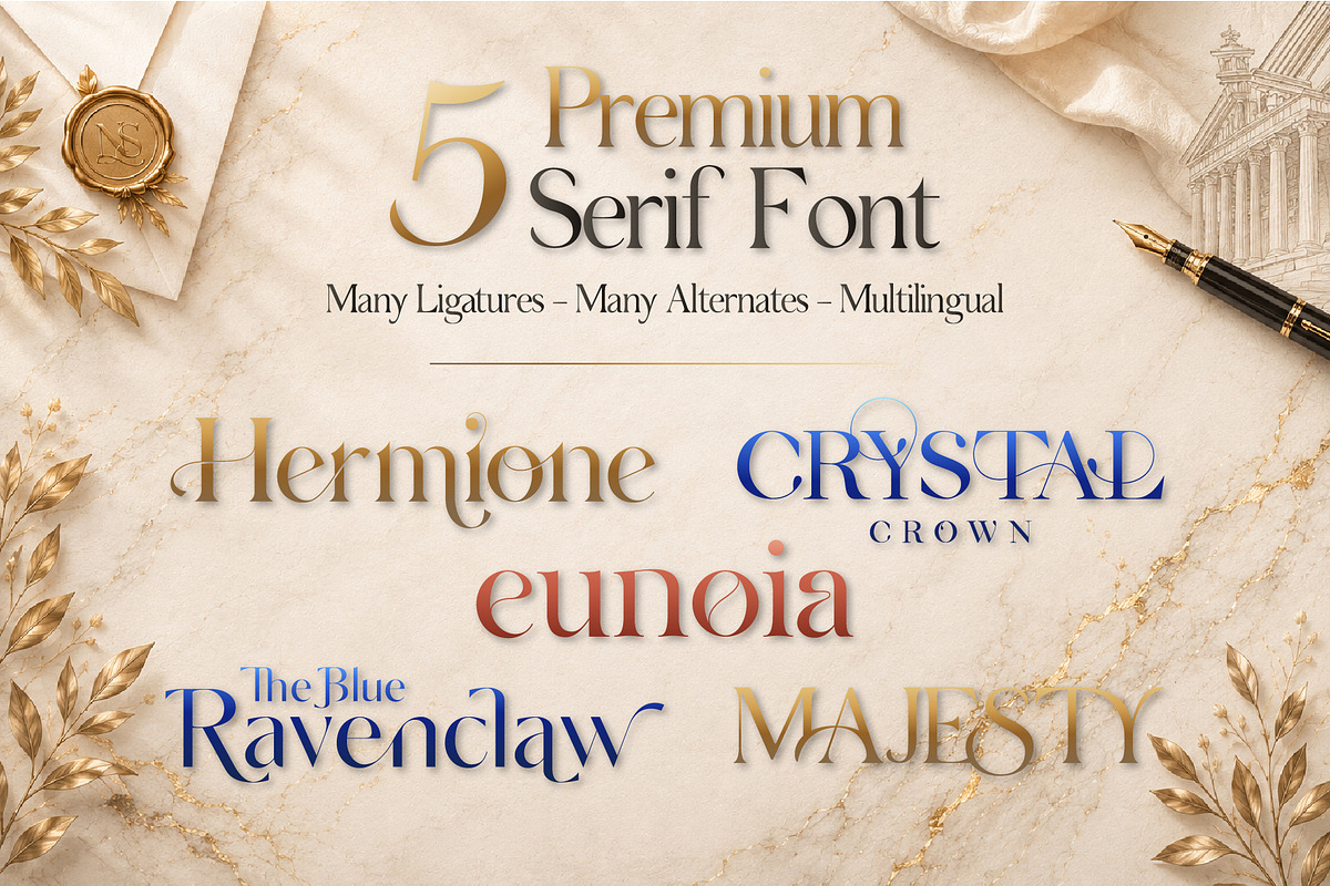 The Luxury Serif Collection-5 Fonts, a Serif Font by NendesKombet Studio (Photo 2 of 7)