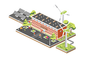 Isometric illustration of a city., an Illustration by Booblgum