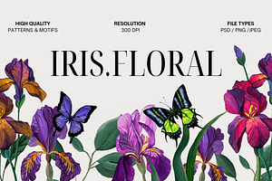 Iris Floral, Luxury Patterns