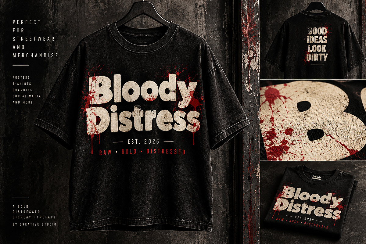 Bloody Distress Bold. Gritty., a Sans Serif Font by Wow Magic (Photo 4 of 4)