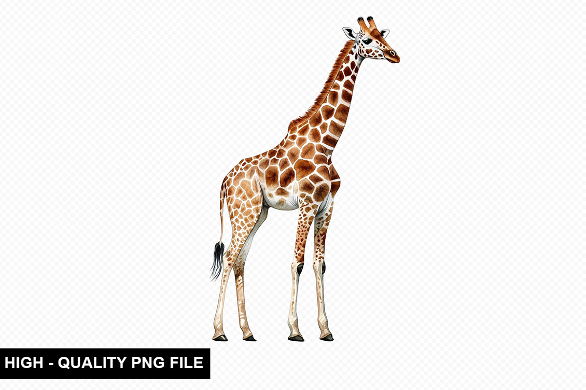 Watercolor Giraffe Clipart Bundle, an Illustration by crative8112 (Photo 3 of 8)