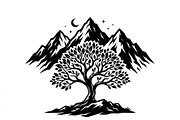 50 Sacred Mountain Tree Silhouette, an Empty State Illustration by Amazin_art (Thumbnail 37 of 37)