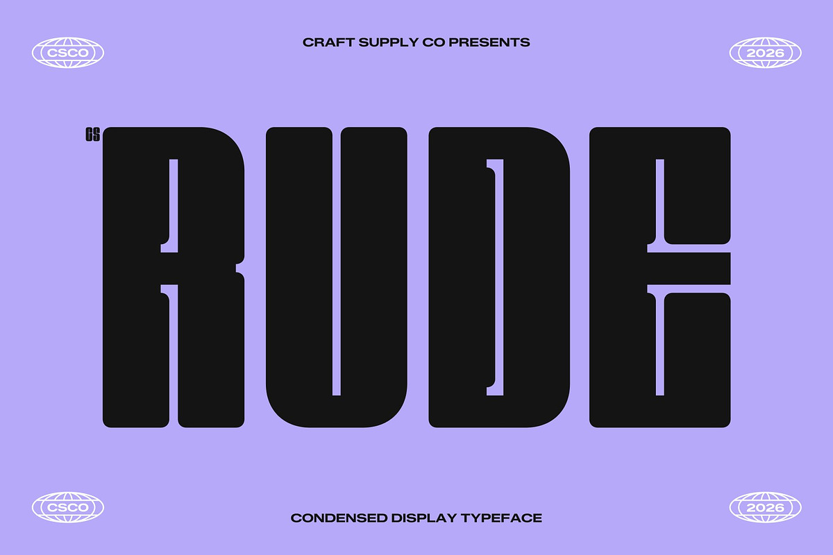 Rude – Condensed Font, a Sans Serif Font by Craft Supply Co. (Photo 1 of 8)