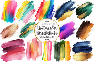 Colorful Brushstroke Clipart, an Illustration by OK Design
