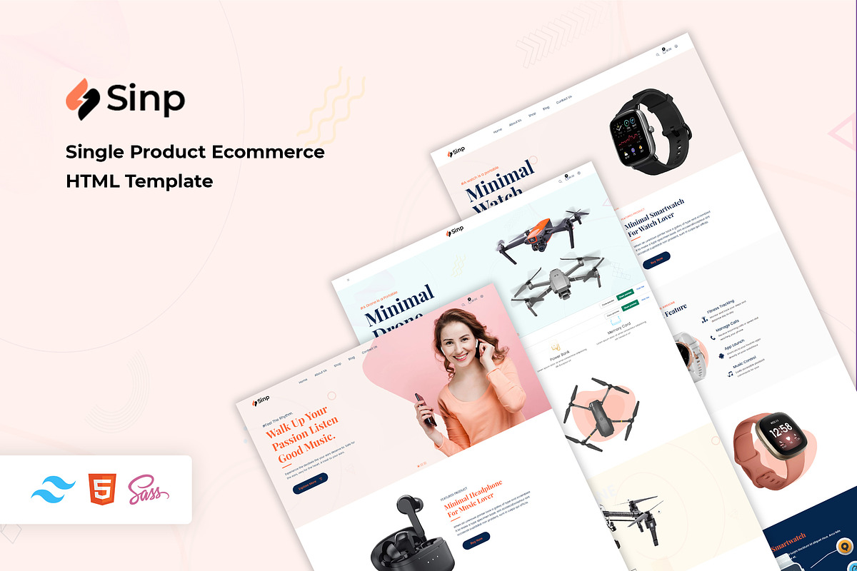 Single Product Ecommerce Template, a Bootstrap Template by HasThemes (Photo 1 of 5)