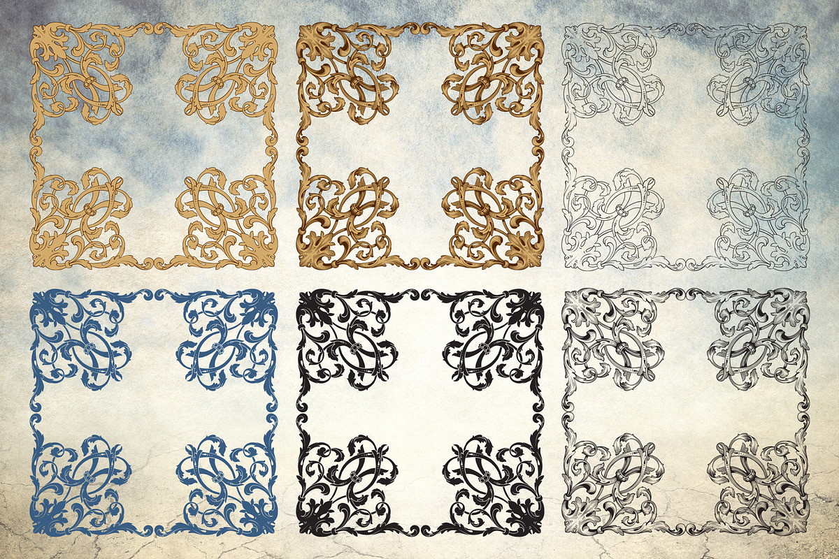 Vector Baroque Ornament elements, a Decorative Illustration by Samira (Photo 6 of 6)