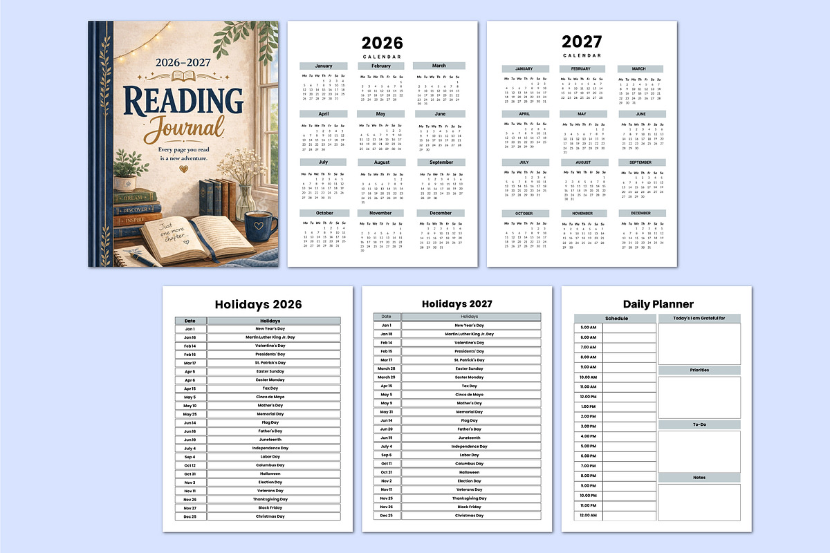2026–2027 Reading Journal, a Stationery Template by Shumaya (Photo 3 of 5)