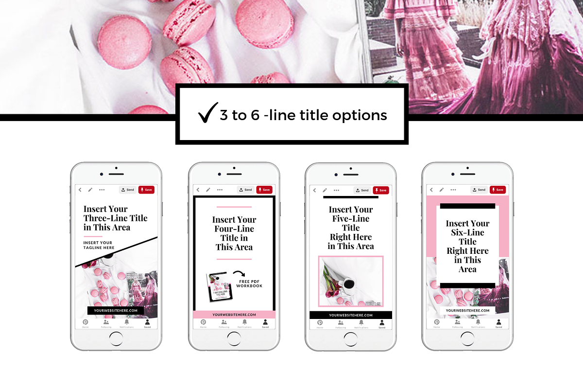 Pinterest Pin Template - Pink, a Social Media Template by ProductiveandFree (Photo 6 of 9)