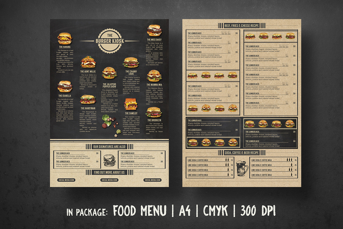 Burger Bar & Restaurant Menu, a Flyer Template by BlueRobinStudio (Photo 2 of 2)