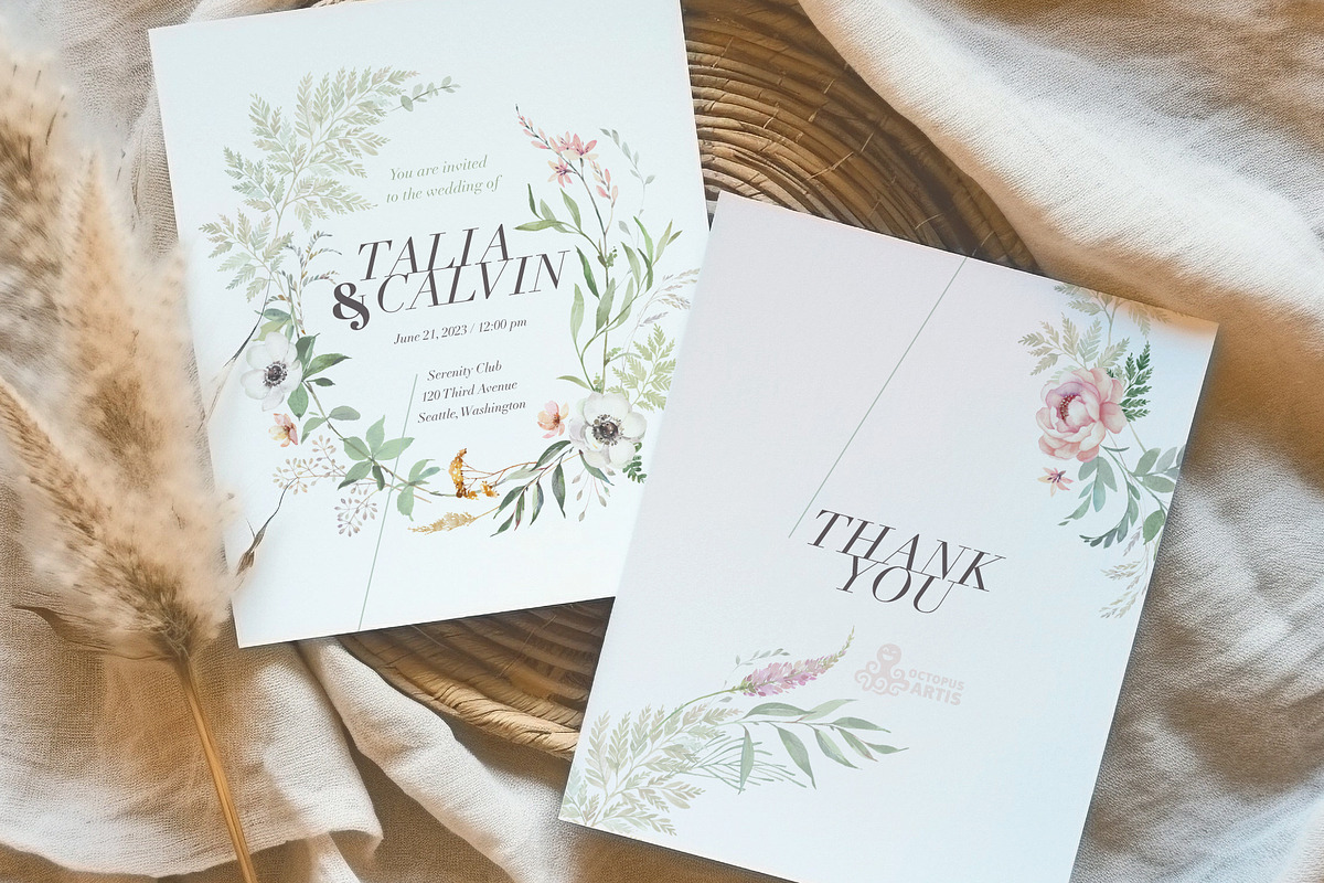 Serene. Watercolor Collection, an Illustration by OctopusArtis (Photo 5 of 7)